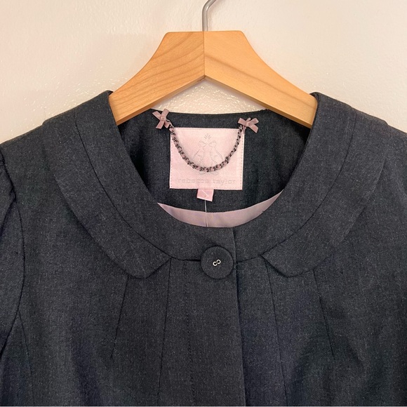 Rebecca Taylor Charcoal Laser Cut Jacket - Picture 3 of 10